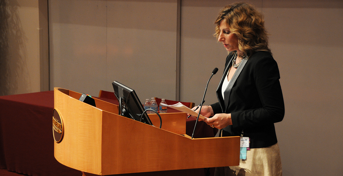 Scottish Rite Hospital doctor making a presentation.